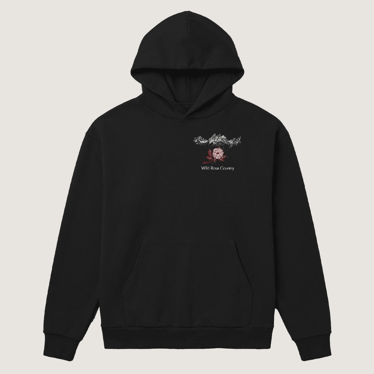 Wild Rose Country heavy pullover hoodie — black
